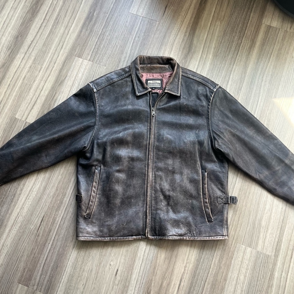 Vintage Robert Comstock Endurance Brown Distressed Leather Jacket